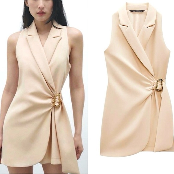 Zara Pants - Zara Women XS Wrap Dress Romper Buckled Jumpsuit Blazer Sleeveless Shorts Dress